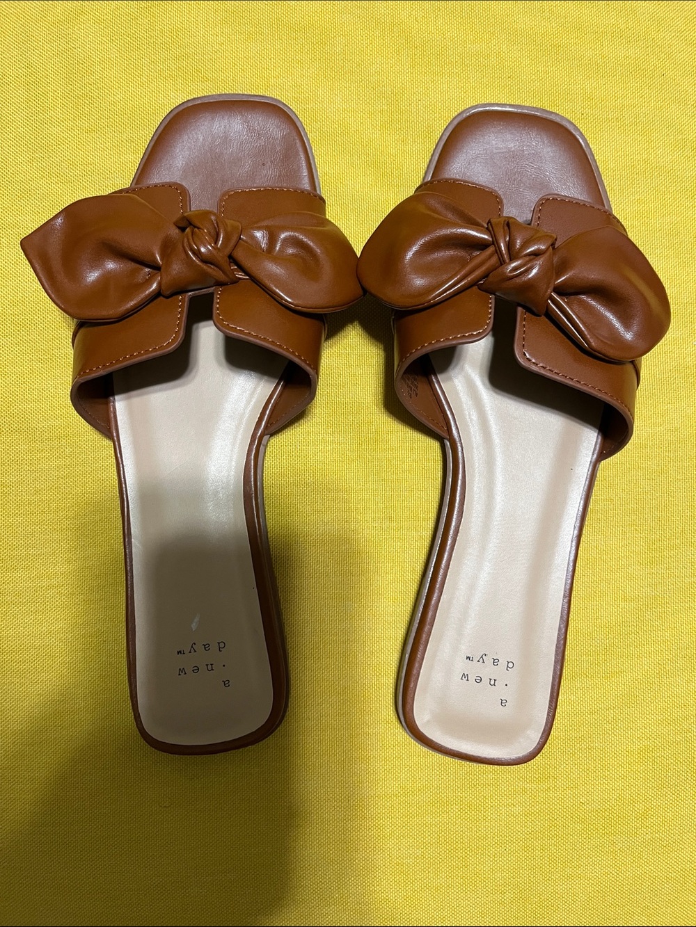 a new day Brown Knot Slide Mules